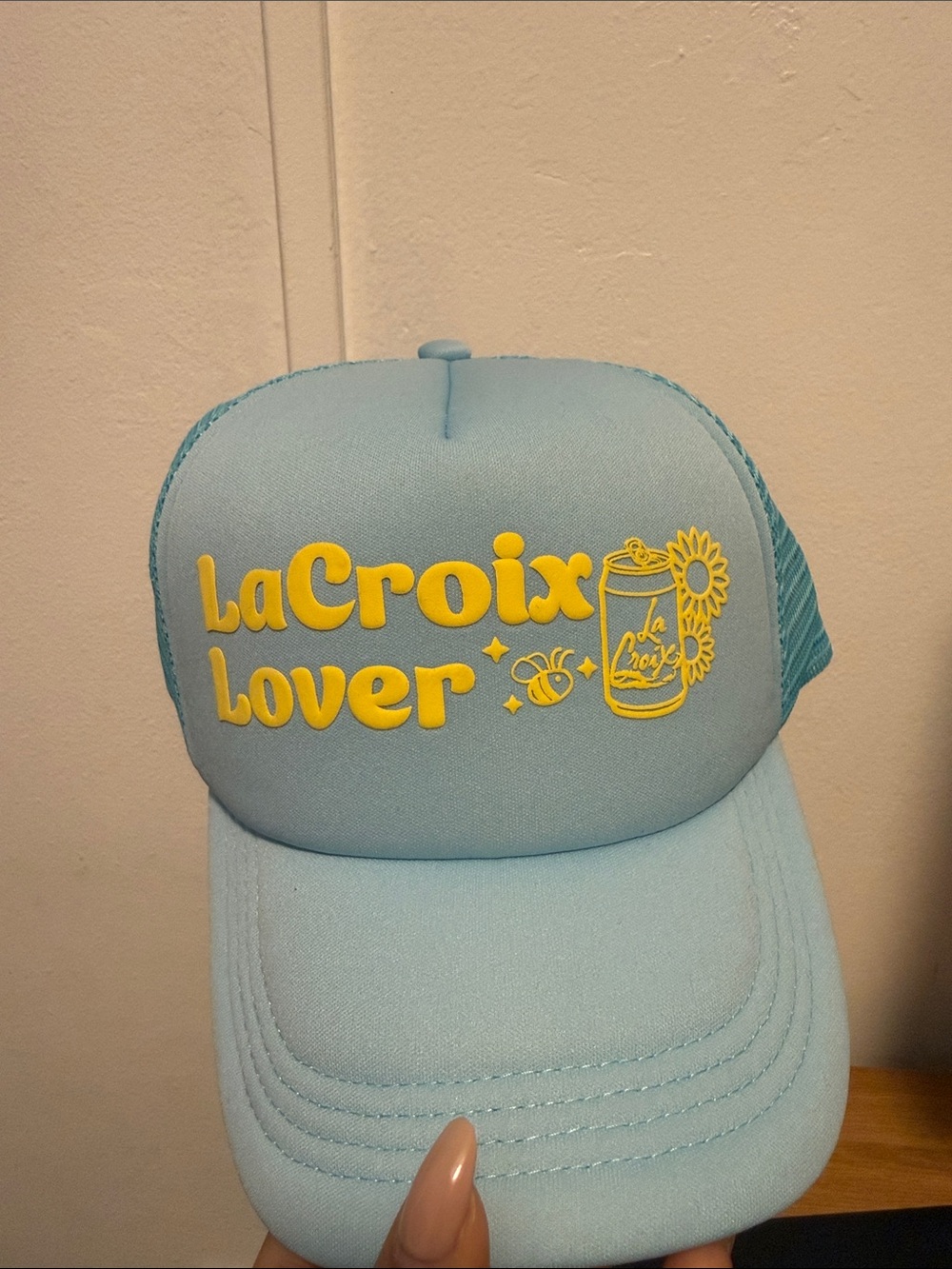 LaCroix Lover Foam Trucker Hat - Light Blue & Yellow